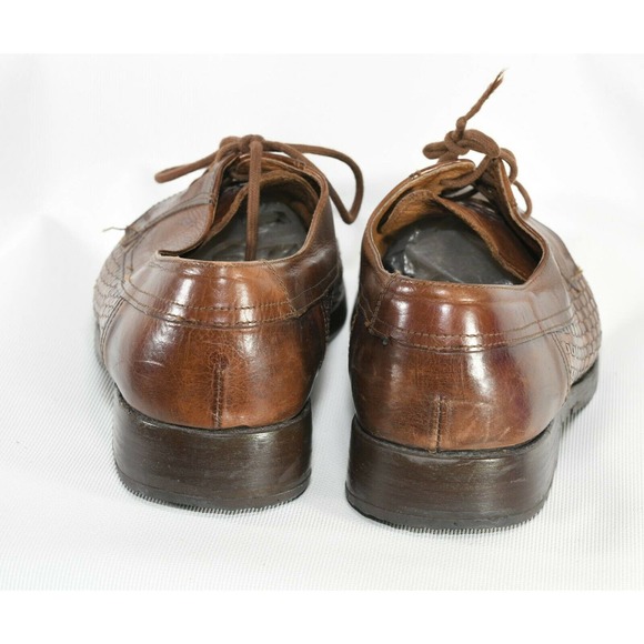 Steeple Gate Brown Hand Woven Loafer Shoes (Size E41-US 8) Italy main image 5